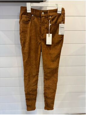 Women's Good American Skinny Faux Suede Pants in Brown, Size 4